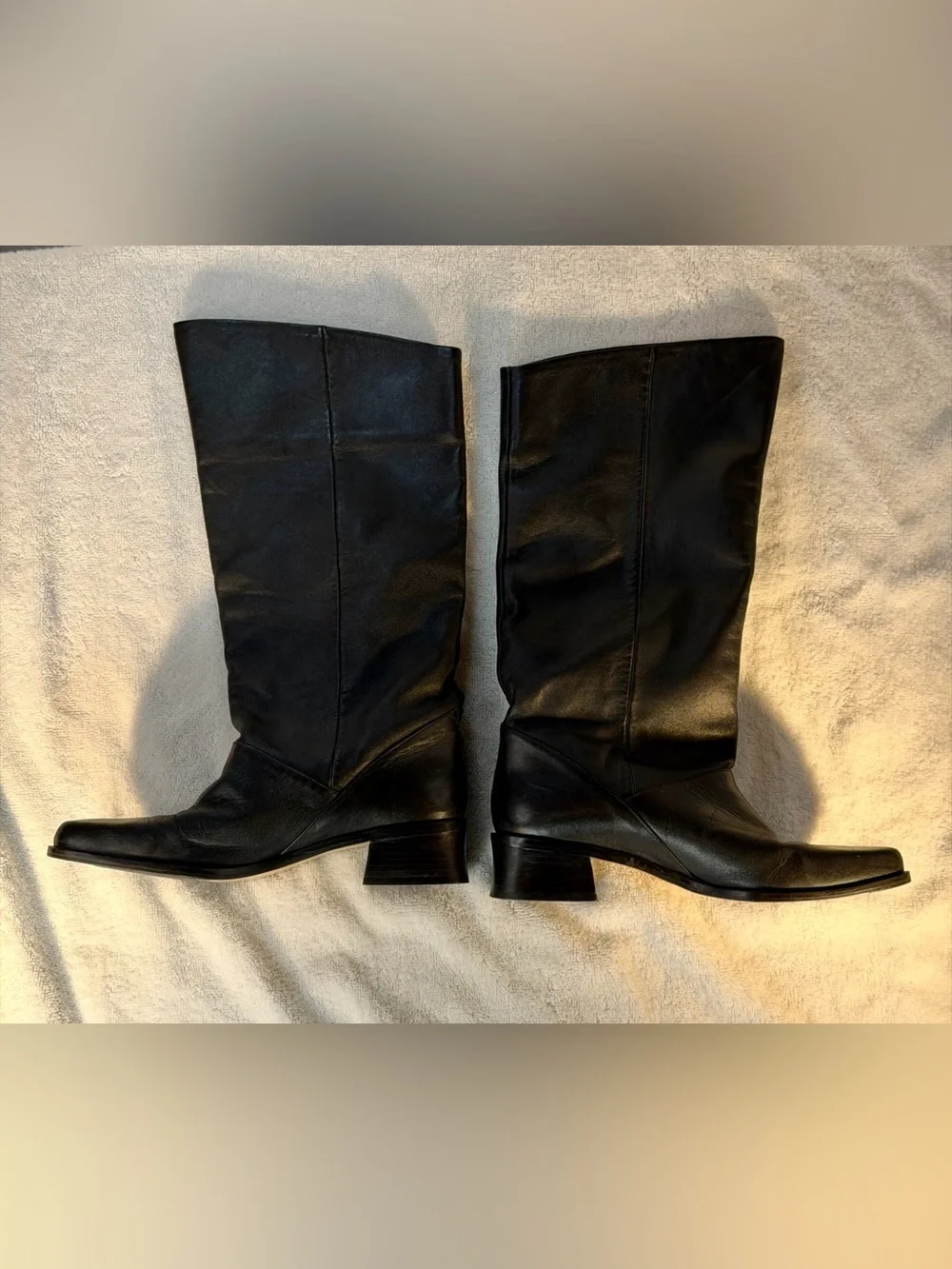 Laura Scott Sabine Vintage Classic Black Leather Calf High Women's Boots